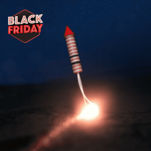 Animación Logo Cohete Fuego Artificial